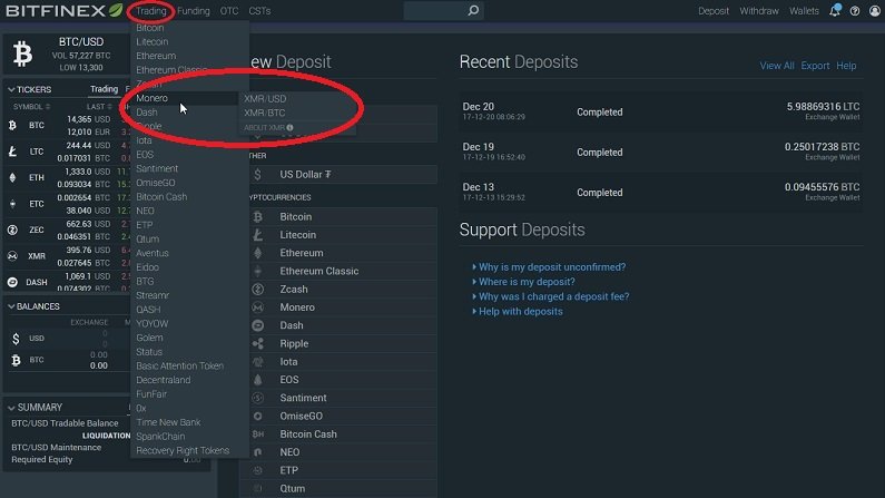 Bitfinex kereskedési pár kiválasztása