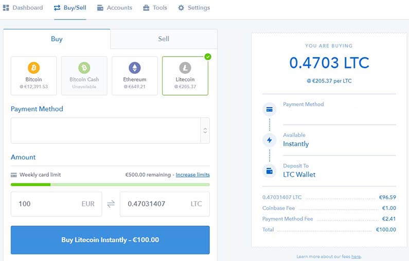 Coinbase Bitcoin vásárlás